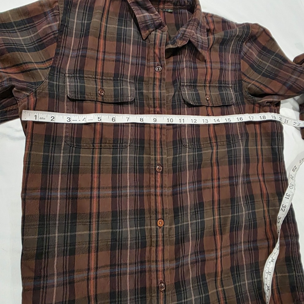 Vintage Lauren Ralph Lauren Womens Button Up Top Size Medium Plaid Neutral Brown - Picture 6 of 7